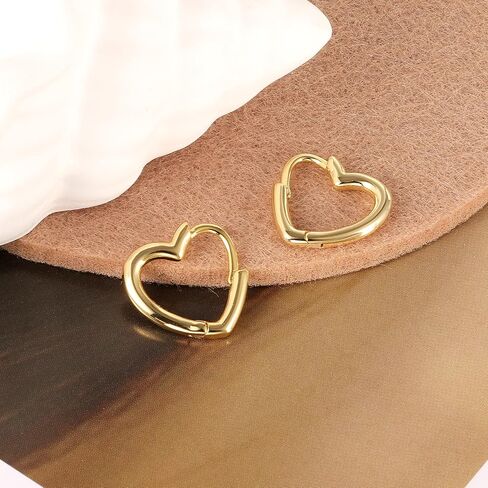 925 Sterling Silver Heart Hoop Earrings for Women Girls Small Heart Shaped Huggie Hoop Earrings Hypoallergenic Cartilage Huggies Earings for Jewelry Gifts in Kuwait