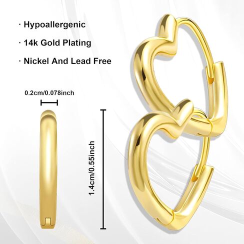 925 Sterling Silver Heart Hoop Earrings for Women Girls Small Heart Shaped Huggie Hoop Earrings Hypoallergenic Cartilage Huggies Earings for Jewelry Gifts in Kuwait