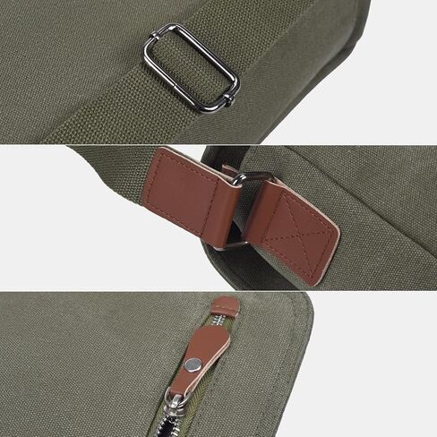 Vintage Canvas Satchel Messenger Bag for Men Women, Crossbody Bag Travel Shoulder Bag 13.5" Laptop Bag Bookbag Work in Kuwait