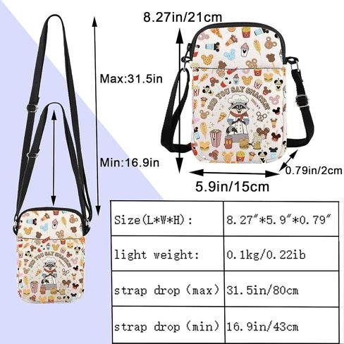 ENSIANTH Indian Princess Crossbody Bag Raccoon Did You Say Snacks Gift Fairy Tale Fans Messenger Bag Kingdom Trip Gift in Saudi Arabia
