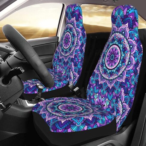 Abstract Hippie Flower Car Seat Covers, Full Set Front Bucket Seat Covers Protectors Accessories 2 PCS in Saudi Arabia