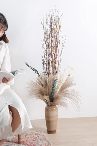 Serra Flora Natural Dried Pampas Eucalyptus Rabbit Tail Grass,(Pack of 66pcs) with 6 Kinds of DIY Bridal Artificial Bouquets Home Decor Wedding Floral Arrangement Table Centerpieces in Saudi Arabia