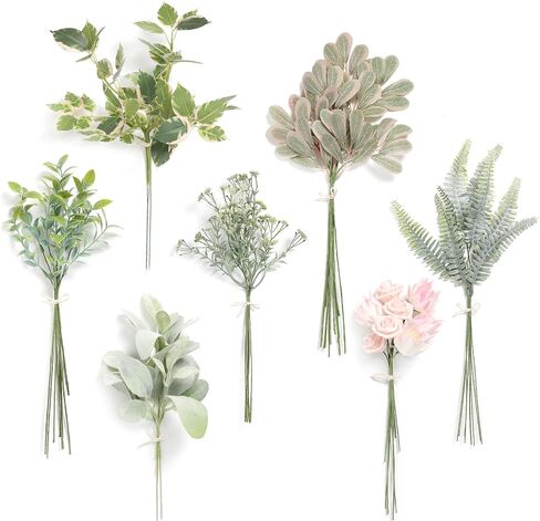 Serra Flora Natural Dried Pampas Eucalyptus Rabbit Tail Grass,(Pack of 66pcs) with 6 Kinds of DIY Bridal Artificial Bouquets Home Decor Wedding Floral Arrangement Table Centerpieces in Saudi Arabia