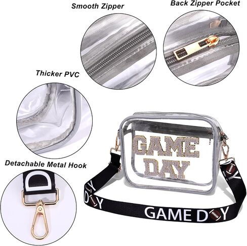 حقيبة واضحة لأحداث الاستاد ، معتمد يوم لعبة Clear Bag Stadium Football Clear Crossbody Base for Sports in Saudi Arabia