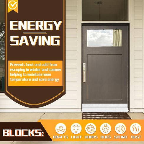 Door Draft Stopper 36 inches White, Single-Sided Sound Proof Door Noise Blocker and Door Bottom Seal Strip Stopper, Energy-Saving Under Door Soundproofing Draft Blocker Reduces Light, Sound, Dust in Kuwait