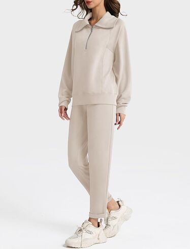 مجموعات من القطعة المكونة للسيدات من طية صدر السترة نصف سوينة سوينة سروال سروال سروال سروال صالة تسقط ملابس السقوط in Kuwait