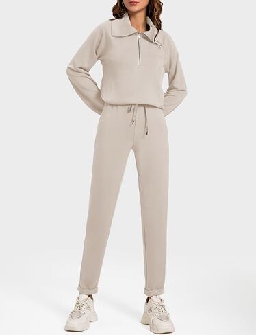 مجموعات من القطعة المكونة للسيدات من طية صدر السترة نصف سوينة سوينة سروال سروال سروال سروال صالة تسقط ملابس السقوط in Kuwait