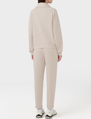 مجموعات من القطعة المكونة للسيدات من طية صدر السترة نصف سوينة سوينة سروال سروال سروال سروال صالة تسقط ملابس السقوط in Kuwait