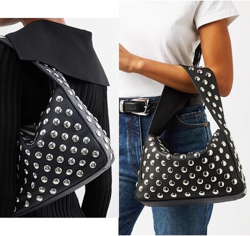 Studded Handbag for Women - Black Punk Shoulder Bag 90s 2000s Vegan Fall Fashion Trendy Purse in Kuwait