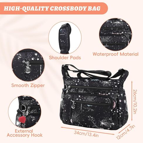 YouNuo Cross body Purse, Nylon Crossbody Bags for Women with Pockets and Compartments, Waterproof Crossbody Shoulder Handbags in Saudi Arabia