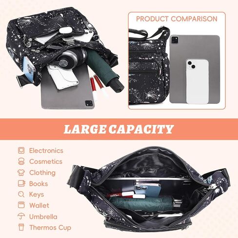 YouNuo Cross body Purse, Nylon Crossbody Bags for Women with Pockets and Compartments, Waterproof Crossbody Shoulder Handbags in Saudi Arabia