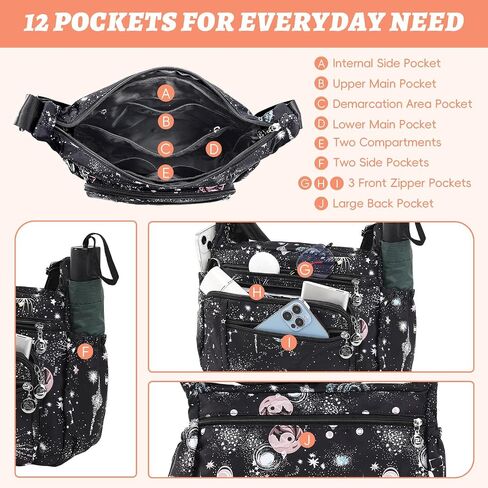 YouNuo Cross body Purse, Nylon Crossbody Bags for Women with Pockets and Compartments, Waterproof Crossbody Shoulder Handbags in Saudi Arabia