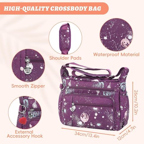 YouNuo Cross body Purse, Nylon Crossbody Bags for Women with Pockets and Compartments, Waterproof Crossbody Shoulder Handbags in Saudi Arabia