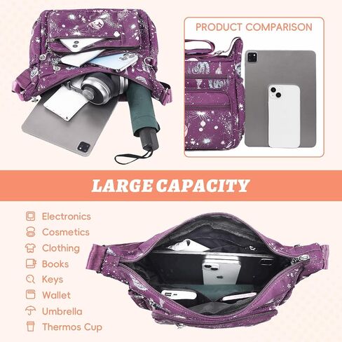 YouNuo Cross body Purse, Nylon Crossbody Bags for Women with Pockets and Compartments, Waterproof Crossbody Shoulder Handbags in Saudi Arabia