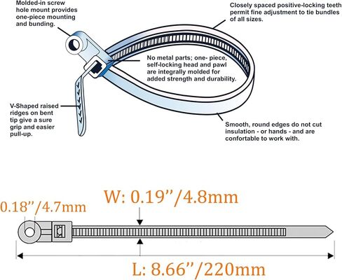 500Pcs Zip Ties Assorted Sizes Black Zip Ties with Screw Hole 100Pack 4/6/8/12 Inch Standard Cable Ties 400Pack Cable Tie with Screw Mounting Hole Plastic Wire Ties Mount Zipties Mounts in Saudi Arabia