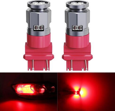 3157 LED Bulb Super Bright Red, 3047 3156 4057 3056 3057 4157 3457 4114 LED Bulbs for Brake Tail Turn Signal Blinker Lights, Pack of 2 in Kuwait