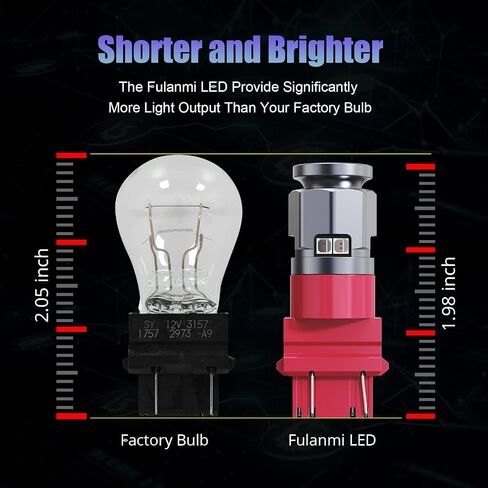 3157 LED Bulb Super Bright Red, 3047 3156 4057 3056 3057 4157 3457 4114 LED Bulbs for Brake Tail Turn Signal Blinker Lights, Pack of 2 in Kuwait