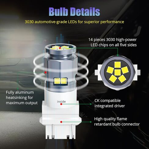 3157 LED Bulb Super Bright Red, 3047 3156 4057 3056 3057 4157 3457 4114 LED Bulbs for Brake Tail Turn Signal Blinker Lights, Pack of 2 in Kuwait