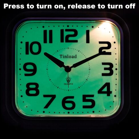 5.5" Extra Large Analog Alarm Clock Silent Non Ticking, Glow in Dark dial, Gentle Wake, Beep Sounds, Increasing Volume, Battery Operated Snooze and Manual Light, Easy Set (Best for Elder) in Saudi Arabia