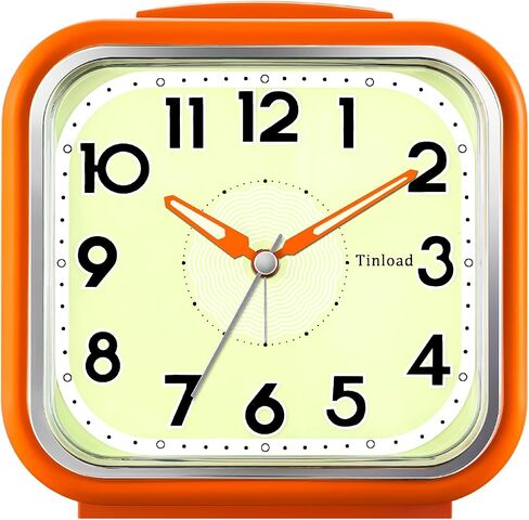 5.5" Extra Large Analog Alarm Clock Silent Non Ticking, Glow in Dark dial, Gentle Wake, Beep Sounds, Increasing Volume, Battery Operated Snooze and Manual Light, Easy Set (Best for Elder) in Saudi Arabia