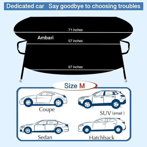غطاء الزجاج الأمامي المزدوج للثلج والثلوج ، وحماية من أشعة الشمس ، والجانب العاكس الفضي لجانب الصيف والأسود لفصل الشتاء ، وحامي البرد ، ويتناسب مع معظم السيارات ، وسيارات الدفع الرباعي ، والشاحنات ، ودرع الصقيع المقاوم للماء M in Kuwait