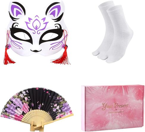Kimonos for Women Japanese Dress Yukata Cosplay Anime Peacock Costume Bathrobe Sleepwear Mask Hand Fan Socks Set in Kuwait
