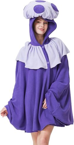 Unisex Mushroom Costume Mushroom Cosplay Hooded Christmas Costumes Party Cape in Saudi Arabia