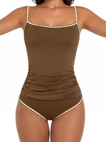 Women's Tankini Swimsuits Tummy Control Bathing Suit Two Piece Slimming Swim Suit High Waisted Color Block Swimwear in Saudi Arabia