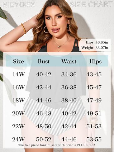 Nieyook Womens Plus Size Tankini Swimsuits Contumn Control 2 قطعة بدلة السباحة متدفق الكشكش مع شورتات عالية الخصر 2025 in Kuwait