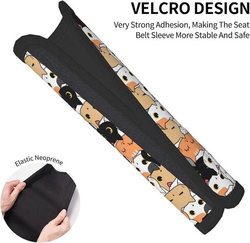 2PCS Cute Cat Soft Auto Rubber Seat Belt Cover Pad Seatbelt Shoulder Pad for A More Comfortable Driving,Suitable for All Car Interior Accessorie in Saudi Arabia