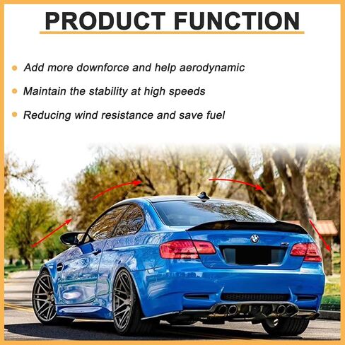 جناح سبويلر خلفي لسيارات BMW 3 Series جناح سبويلر E90 M3 M4 Style 323i 325i 325xi 328i 328i 330i 330xi 335i 335d 335i 2008-2012 (E90 سبويلر) in Saudi Arabia