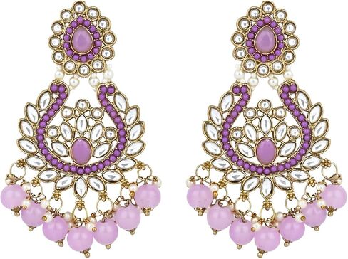 I Jewels Gold Plated Indian Wedding Bollywood Kundan Pearl Drop Choker Necklace Jewellery With Earrings & Maang Tikka Set For Women (K7276) in Saudi Arabia