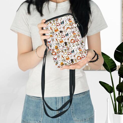 LEVLO Maneki Neko Crossbody Bag Kawaii Cat Lover Gift Lucky CatShoulder Bag Lucky Cat Merchandise in Saudi Arabia