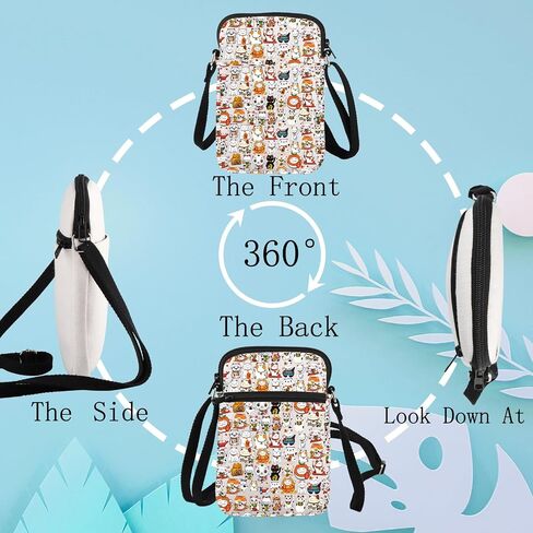 LEVLO Maneki Neko Crossbody Bag Kawaii Cat Lover Gift Lucky CatShoulder Bag Lucky Cat Merchandise in Saudi Arabia