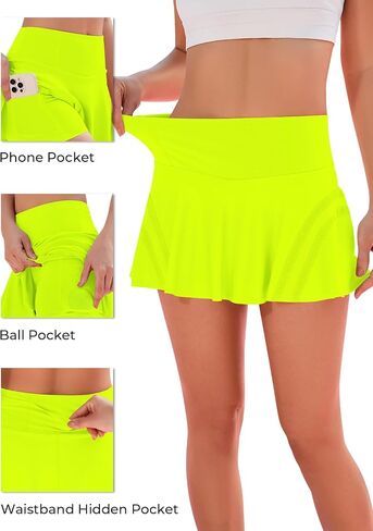 MIHOLL Pleated Tennis Skirt for Women with Pockets Shorts Mini High Waisted Athletic Golf Skorts Skirts for Running Casual in Saudi Arabia
