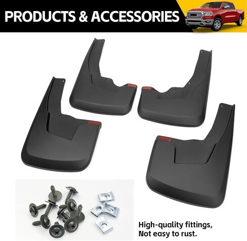 Truck Mud Flaps for 2019-2024 Dodge Ram 1500 with OEM Fender Flares(New Body Style), Front & Rear Mud Guards Set No Drill Splash Guards Accessories 4pcs(NOT for Classic or TRX Models) in Saudi Arabia