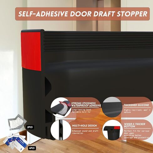 سدادة باب الباب لأسفل الباب ، ختم الباب تجريد الطقس للأبواب الخارجية والداخلية (أسود ، 39 بوصة) in Kuwait