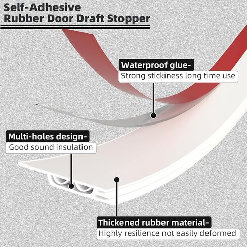 ESUFEIR 78" Under Door Draft Stopper,Bottom Door Sweeps for Exterior & Interior,Gap Filler Noise Blocker Seal Strip,Wind Guard Dust Stopper(Black) in Saudi Arabia