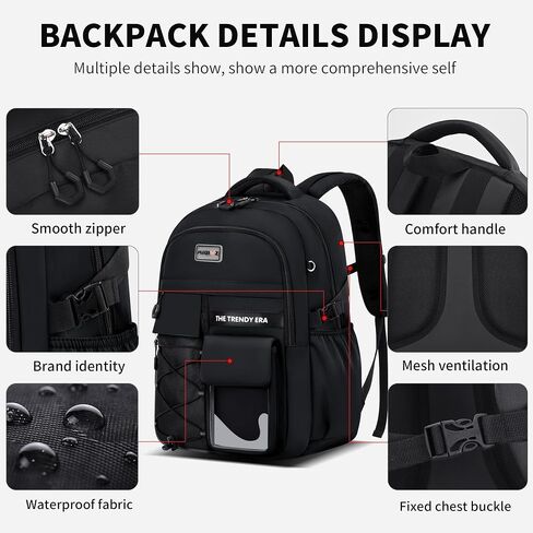 teenage student backpack,encrypted material， multiple compartments and large capacity backpack with anti-theft pockets，Water repellent backpacks suitable for middle and high school Men & Women in Saudi Arabia