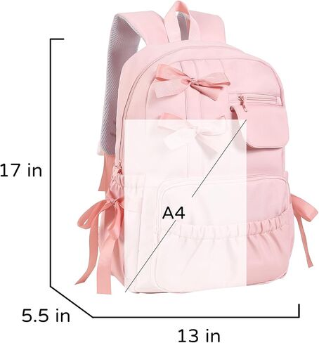 Kawaii Coquette Backpack with Bows for Teen Girls School Bookbag Aesthetic Dance Bag in Saudi Arabia