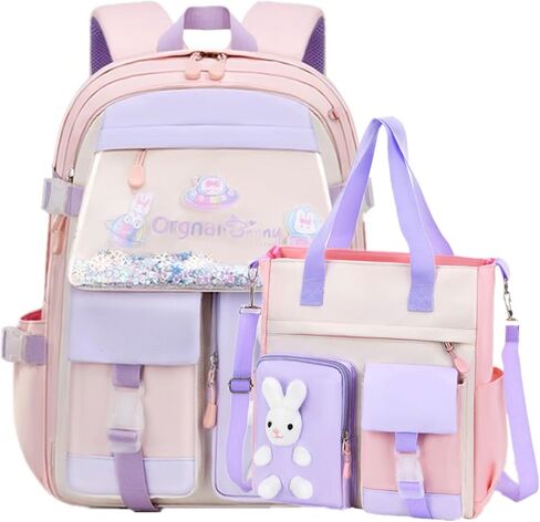 VIDOSCLA Bunny Girls Backpack for School Kawaii Kids Book bags Cute Sequin School Bag for Girls in Saudi Arabia