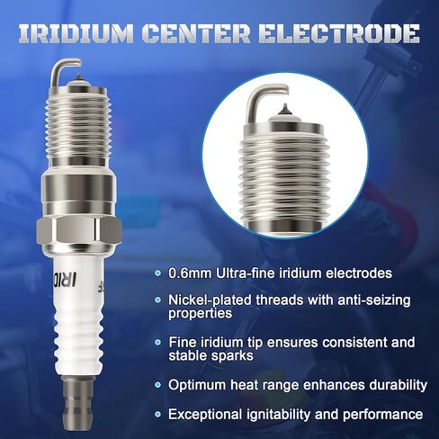 Fordium Spark Plugs 8 Pack 7164 TR55IX متوافق مع 1997-2010 Ford F150 V8 4.6 5.4 ، فورد إكسبيديشن مستكشف موستانج ، كاديلاك ، تشيفي ، جي إم سي ، لينكولن ، بويك ، مركبات الزئبق-4.1-8.1 لتر in Kuwait