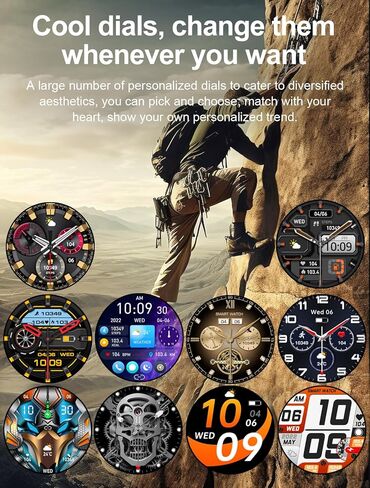 Military Smart Watch for Men (Answer/Make Calls) with LED Flashlight, 1.43" AMOLED HD Tactical Smartwatch, Waterproof Sports Watch Fitness Tracker with Heart Rate Sleep Monitor for iPhone Android in Kuwait