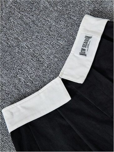 MakeMeChic Girl's Color Block A Line Mini Skirt Pleated Letter Patched Summer Short Skirts in Saudi Arabia