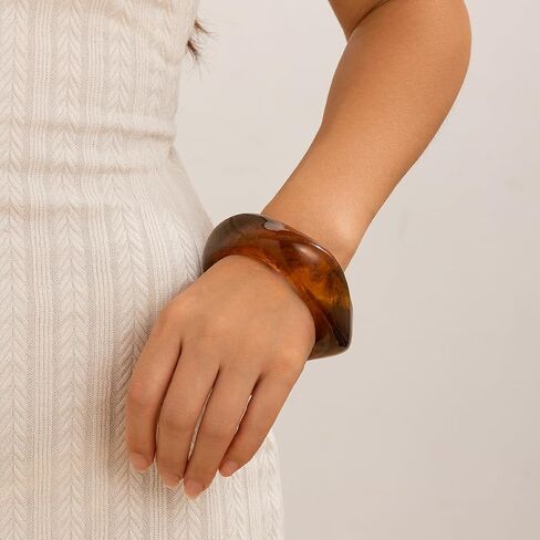 Chunky Acrylic Bangle Bracelet Cuff Colorful Irregular Large Resin Cute Candy Geometric Polygon Wide Transparent Wristbands Bracelets Statement Jewelry for Women in Saudi Arabia