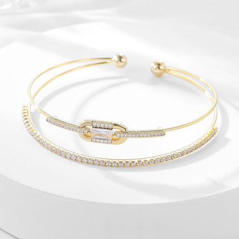 Gold Bracelets for Women Jewelry 14k Plated Gold Bangles for Women Cuff Bracelet Open Fashion Bracelet Adjustable ﻿ in Kuwait