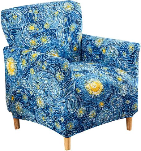 Accent Chair Covers with Arms Stretch Mid Century Modern Accent Chair Slipcovers 1-Piece Printed Banquet Arm Chair Cover Couch Sofa Covers Protector for Living Room Office Hotel #4 in Kuwait