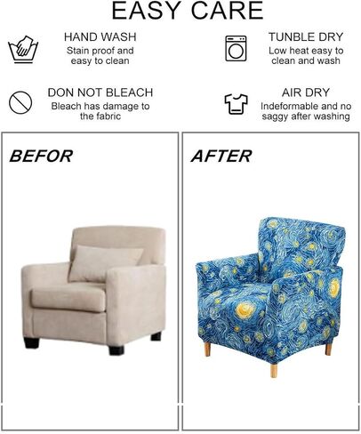 Accent Chair Covers with Arms Stretch Mid Century Modern Accent Chair Slipcovers 1-Piece Printed Banquet Arm Chair Cover Couch Sofa Covers Protector for Living Room Office Hotel #4 in Kuwait