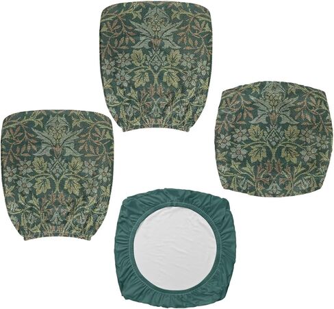 Green Leaf Flower Pattern Computer Office Chair Covers, Protective & Stretchable Universal Chair Cover, Stretch Rotating Chair Slipcover Suitable for Standard Armchairs(2Pcs/Set) in Kuwait