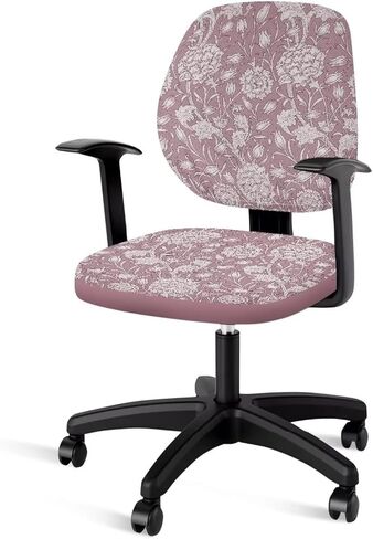 Green Leaf Flower Pattern Computer Office Chair Covers, Protective & Stretchable Universal Chair Cover, Stretch Rotating Chair Slipcover Suitable for Standard Armchairs(2Pcs/Set) in Kuwait